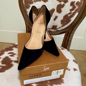 Christian Louboutin Decoltissimo Black Crepe Pumps